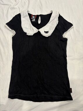 Emily the Strange Collared Tee with Cat
